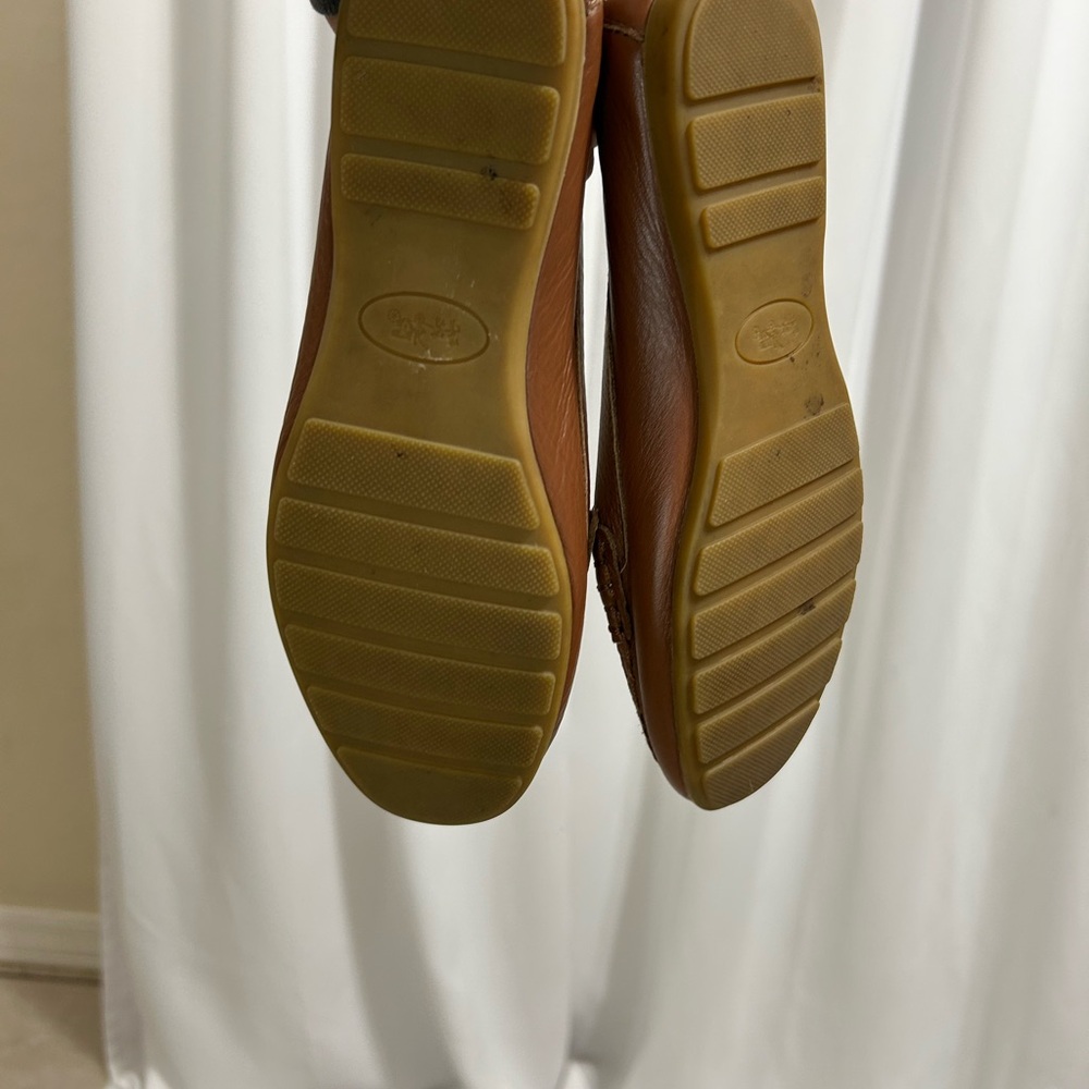 Brown Leather Loafers with Gold Accent - Picture 5 of 10